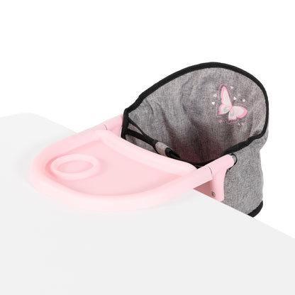 Bayer Design Doll Table Seat in pink and grey with butterfly design