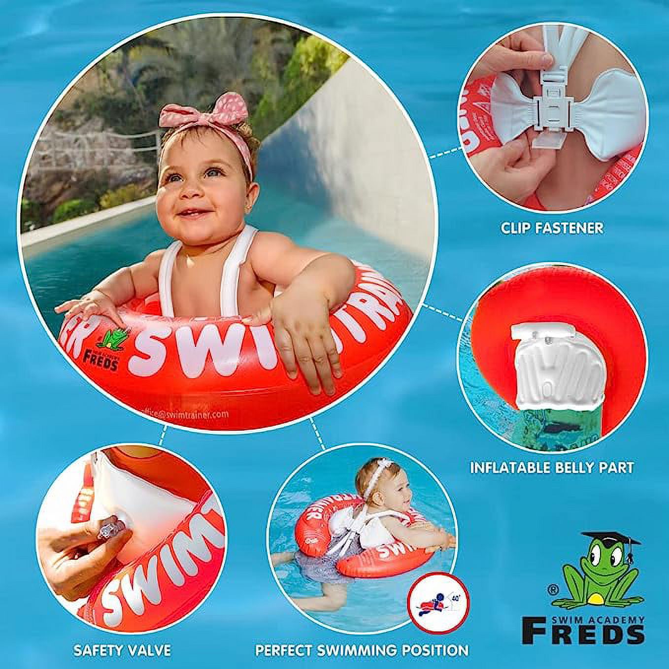 FREDS SWIM ACADEMY SWIMTRAINER Classic Red - Infant Baby Pool Float