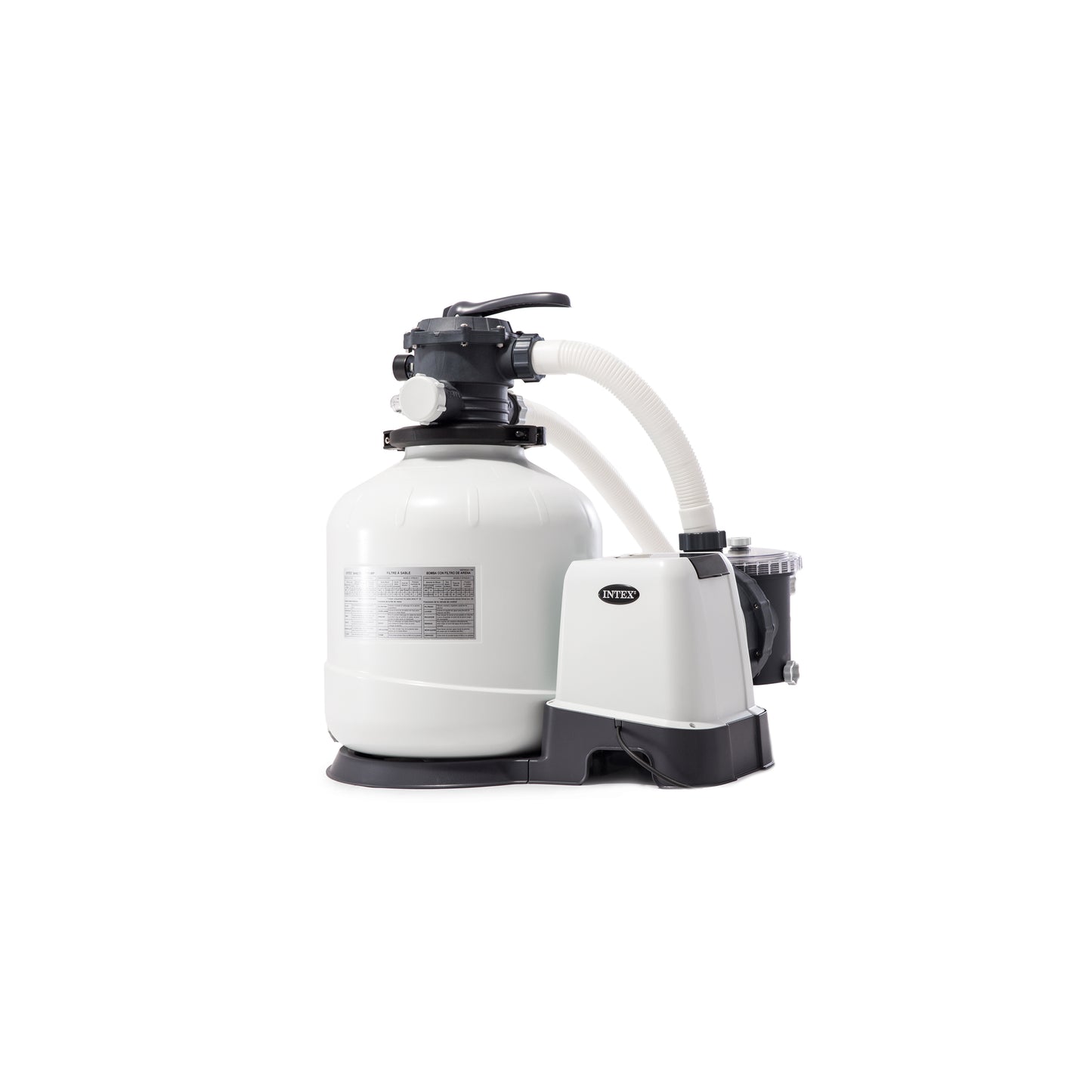 Intex 3000 GPH Sand Filter Pump with GFCI, white and black