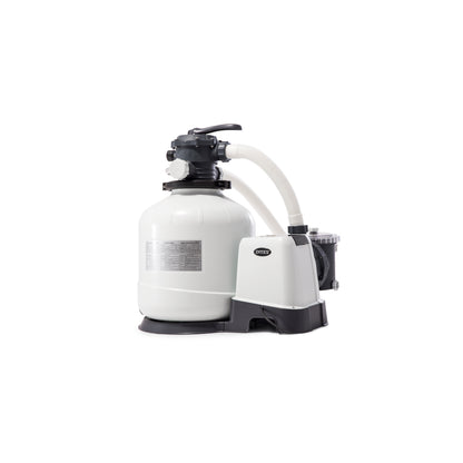 Intex 3000 GPH Sand Filter Pump with GFCI, white and black