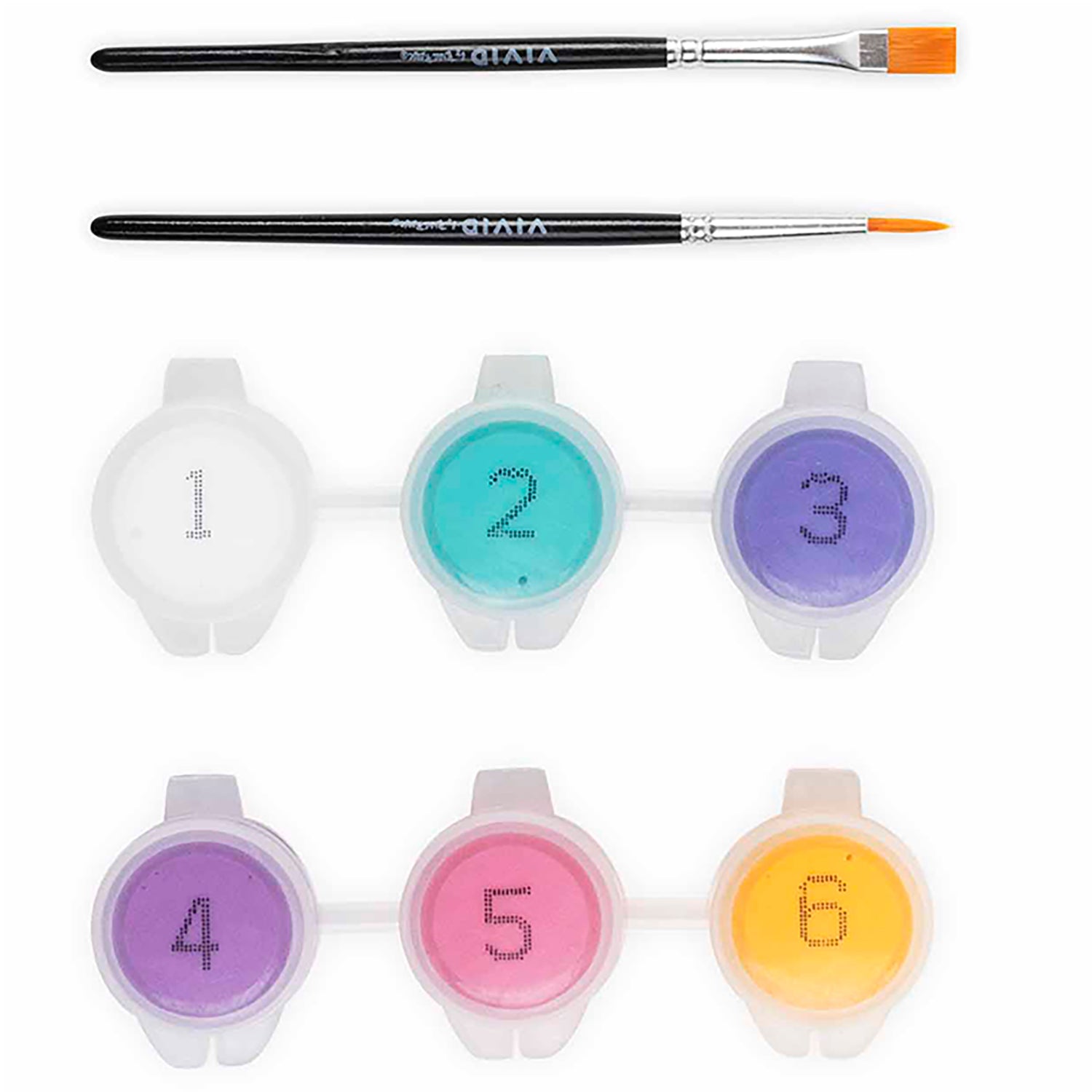 Mini Paint By Number Disco Ball kit with brushes and 6 colorful paint pods