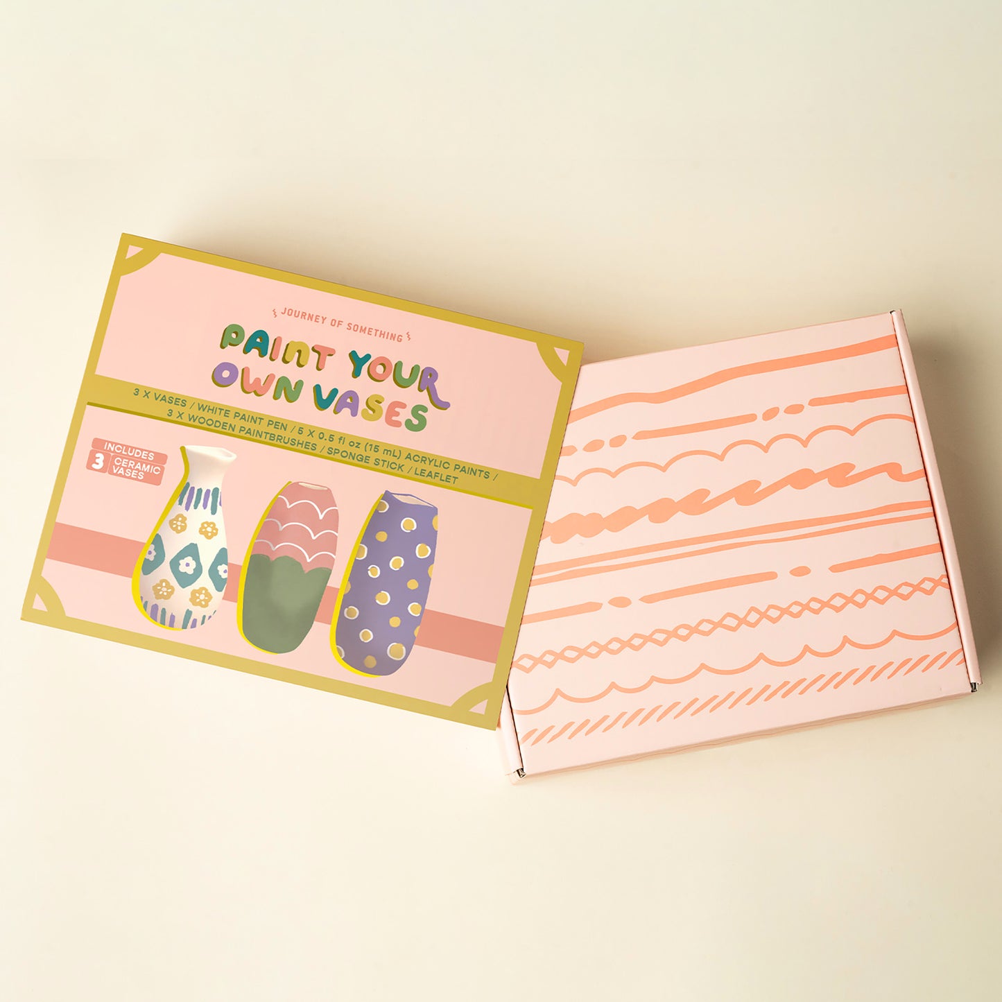 JOS Paint Your Own Vases craft kit with ceramic vases and paint pens
