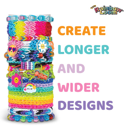 Rainbow Loom Mega Loom Duo colorful bracelet making kit with stacked looms and charms