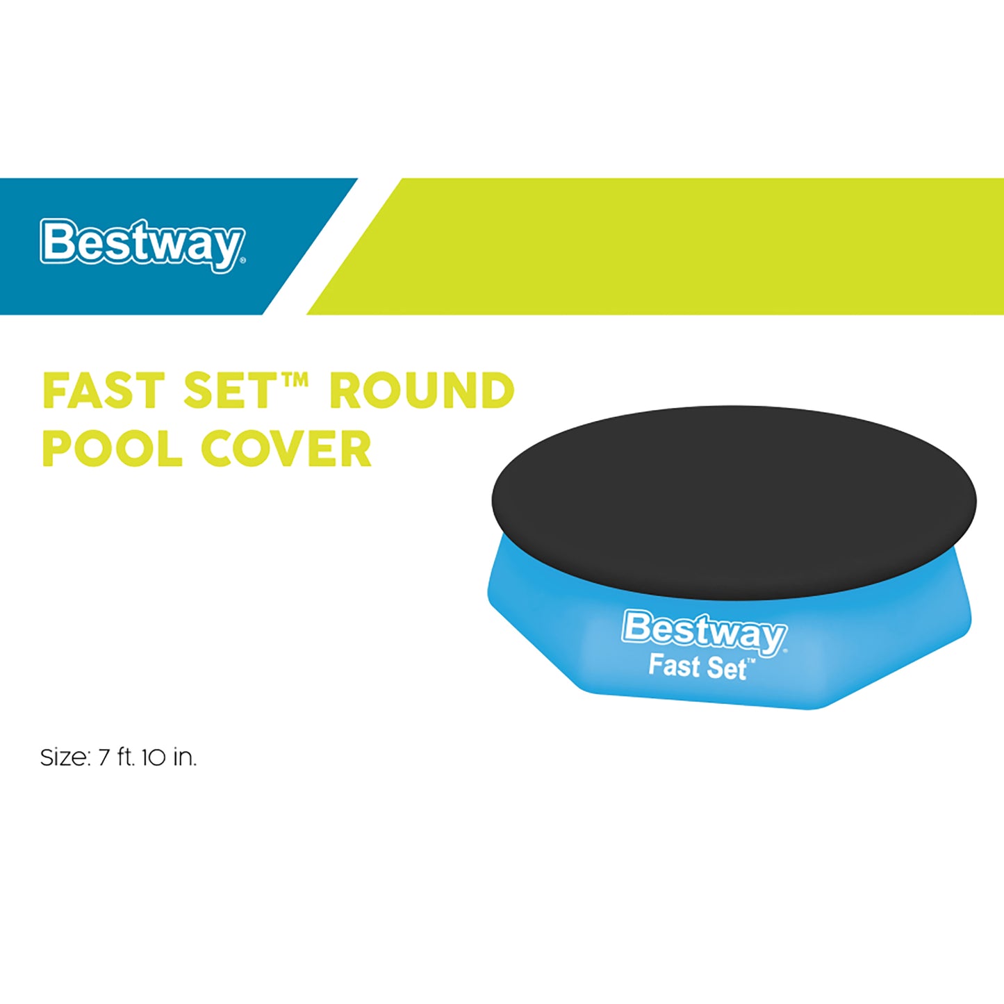 Bestway Fast Set Round Pool Cover 7ft 10in, black and blue