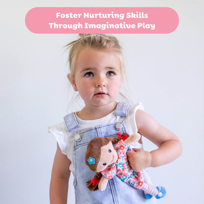 Tiger Tribe Matilda Rag Doll - 10" Flower Dress, Soft & Cuddly