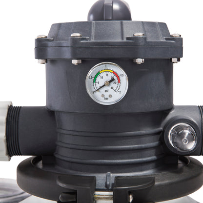 2800 GPH Sand Filter Pump with GFCI, 110-120V, black housing with pressure gauge