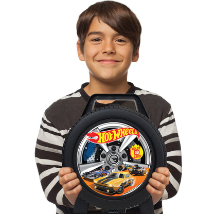 Mattel Hot Wheels 30-Car Portable Storage Case – Wheel-Shaped 1:64 Scale Organizer