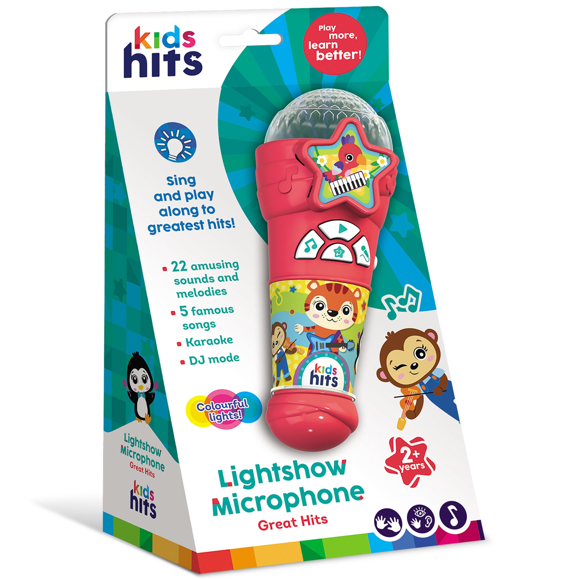 Kids Hits Light Show Microphone red karaoke toy with colorful lights for toddlers