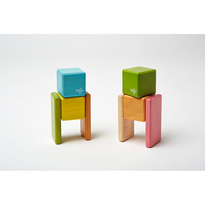 Tegu 8-Piece Magnetic Wooden Block Set - Pocket Pouch, Tints
