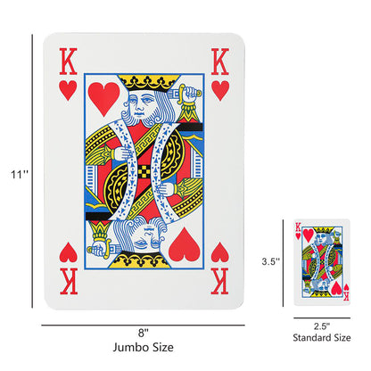 Trimate Jumbo Playing Cards - 8x11" Giant Deck, Durable Coated, Fun Game & Decor