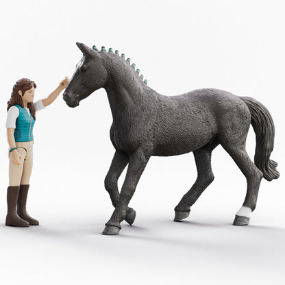 Schleich Horse Club Lisa & Storm playset with black horse figurine and articulated rider doll
