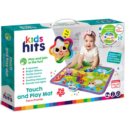 Kids Hits Touch and Play Mat Farm Friends colorful sensory floor pad with lights and sounds for babies
