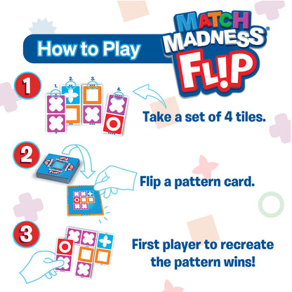 Foxmind Games Match Madness Flip - Travel Sized, Waterproof Pattern Puzzle