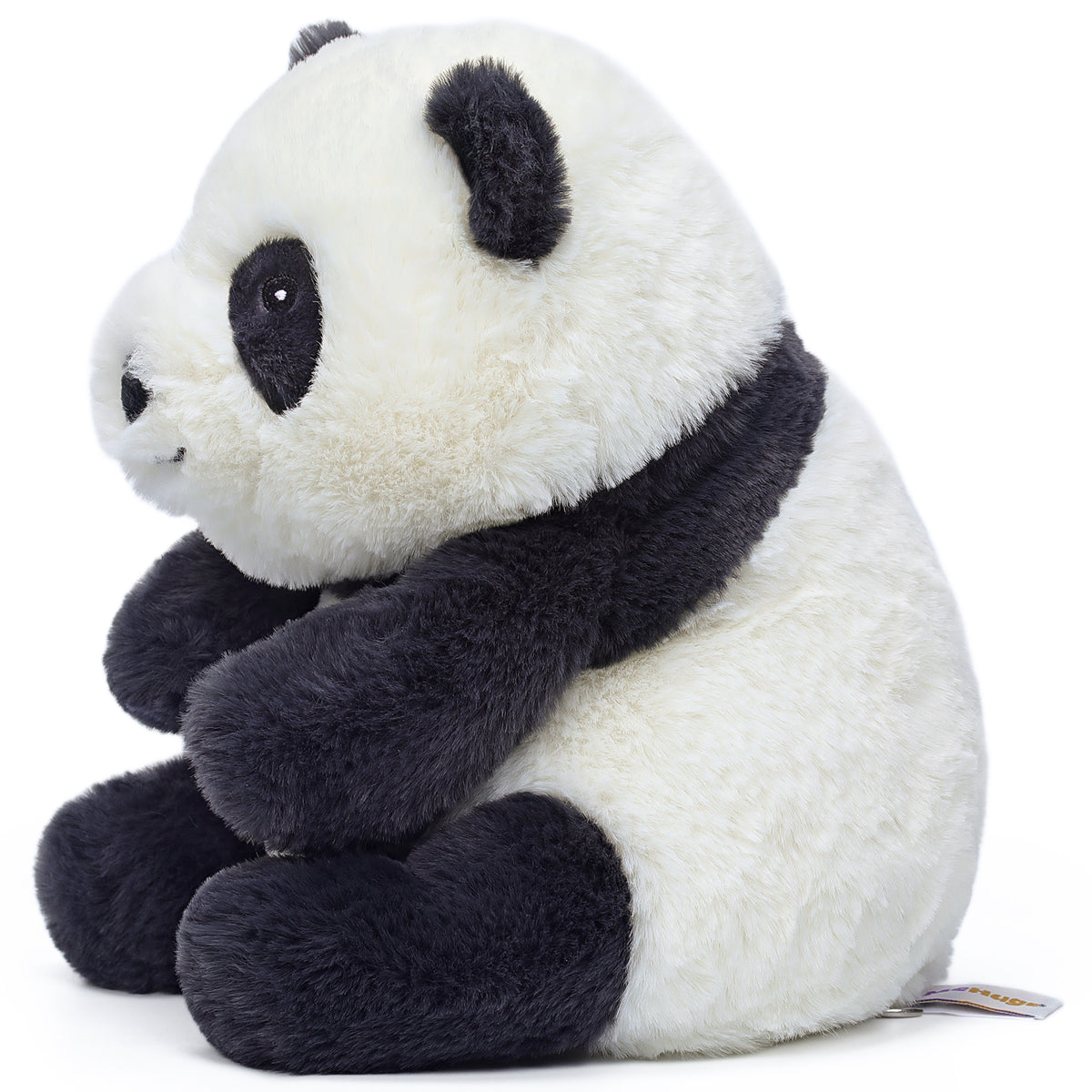 MCHugs Forest Series Smiling Panda Momo 9.8-inch plush toy with white and black coloring and friendly smile