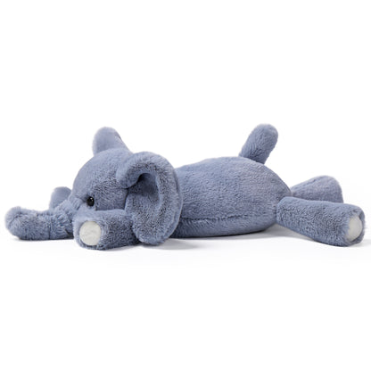 McHugs Lazy Series Elephant 7-Inch Plush in gray, lying down with a friendly face and floppy ears