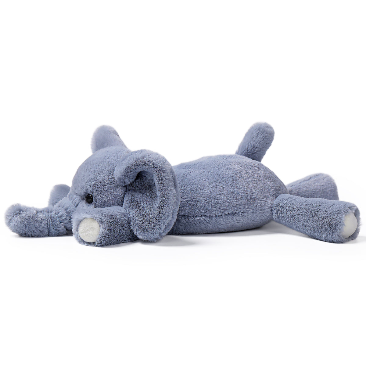 McHugs Lazy Series Elephant 7-Inch Plush in gray, lying down with a friendly face and floppy ears