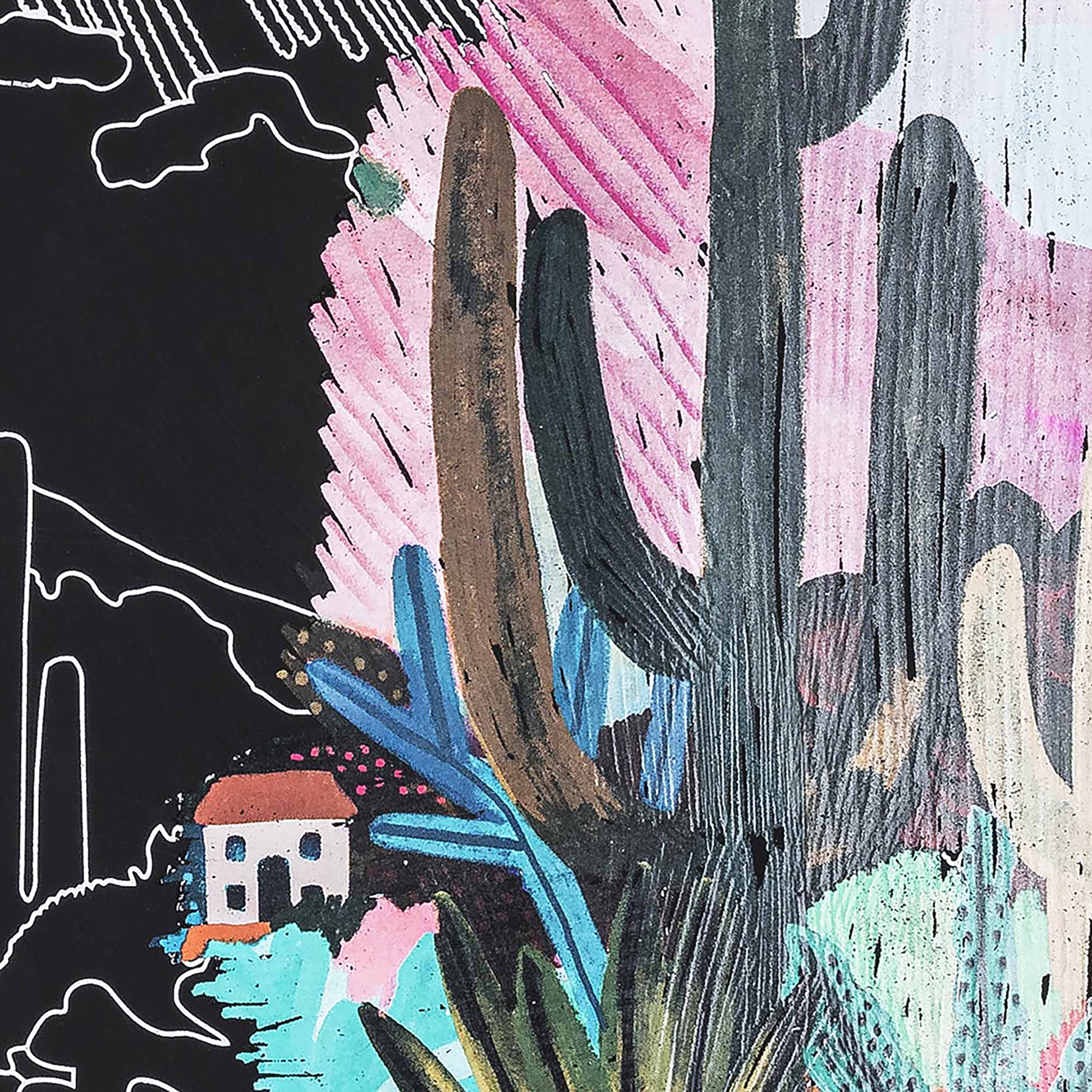 Scratch Art Paper Pad: Joyful Landscapes with colorful desert cactus design