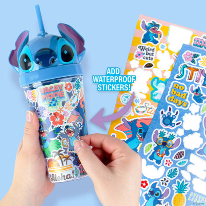 Disney Stitch DIY Tumbler Design Kit with blue character cup and waterproof stickers