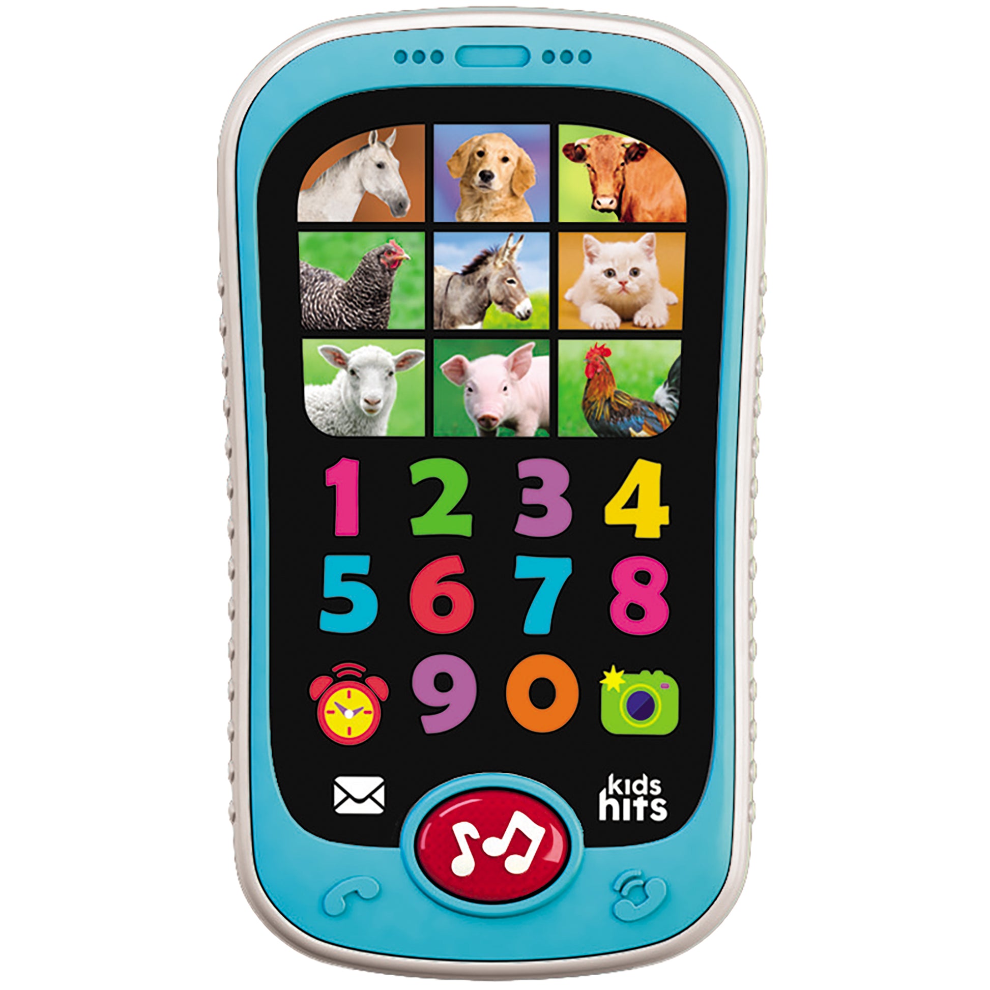 Kids Hits Smart Phone farm toy with colorful numbers, animal pictures, and interactive buttons