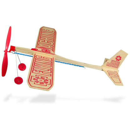 Balsa Wood Flying Machine Kit No. 75 with red propeller and tail wings