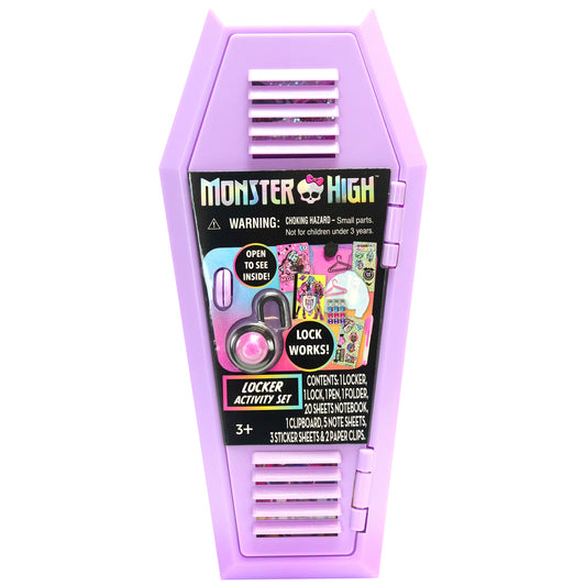 Monster High Locker Activity Set purple coffin-shaped locker with lock and accessories