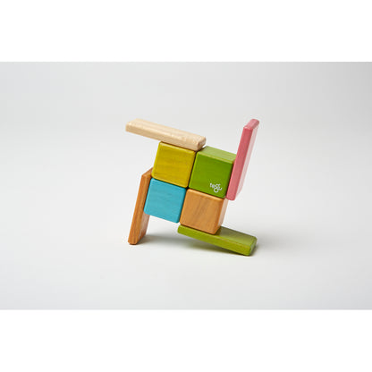Tegu 8-Piece Magnetic Wooden Block Set - Pocket Pouch, Tints