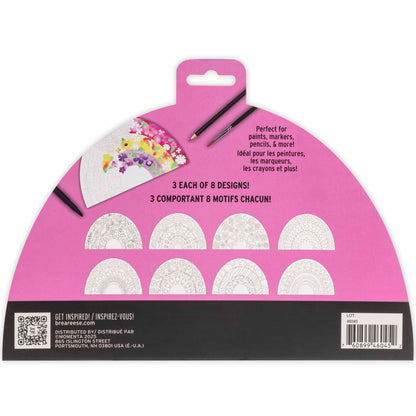 Mixed Media Coloring Pad with 24 Rainbow-Themed Sheets in pink packaging with 8 mandala designs
