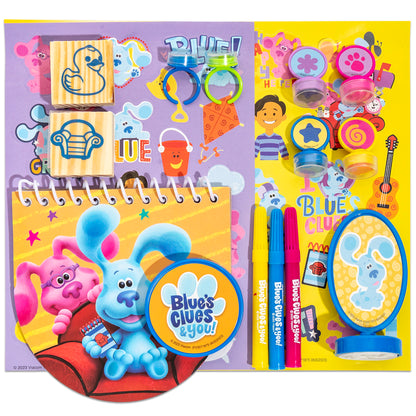 Blue's Clues Stamp & Doodle activity set with stamps, markers, and coloring pages