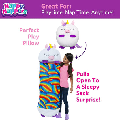 Happy Nappers White Unicorn 66 inch Plush Sleeping Bag - Large