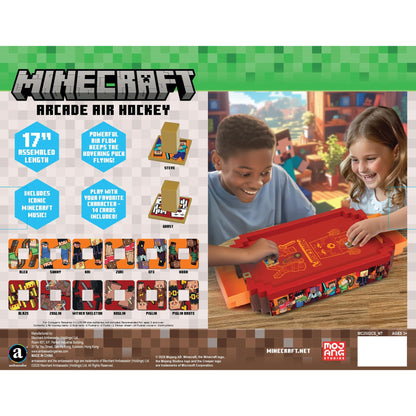 Minecraft Arcade Air Hockey game in red with Steve and Ghast character cards included