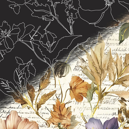 Scratch Art Paper Pad Woodland Songs with botanical illustrations and dried flowers