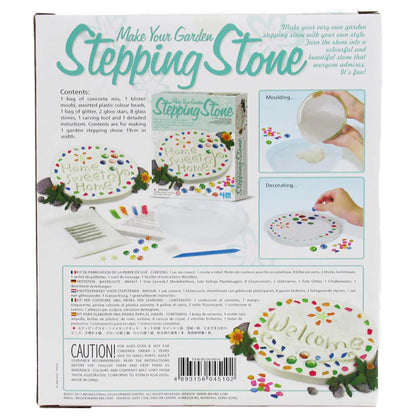 Make Your Garden Stepping Stone craft kit with colorful beads, concrete mix, and decorative mold