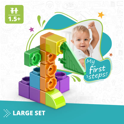 Engino Qboidz Baby: My First Steps 72pc Large Brick Set for Toddlers