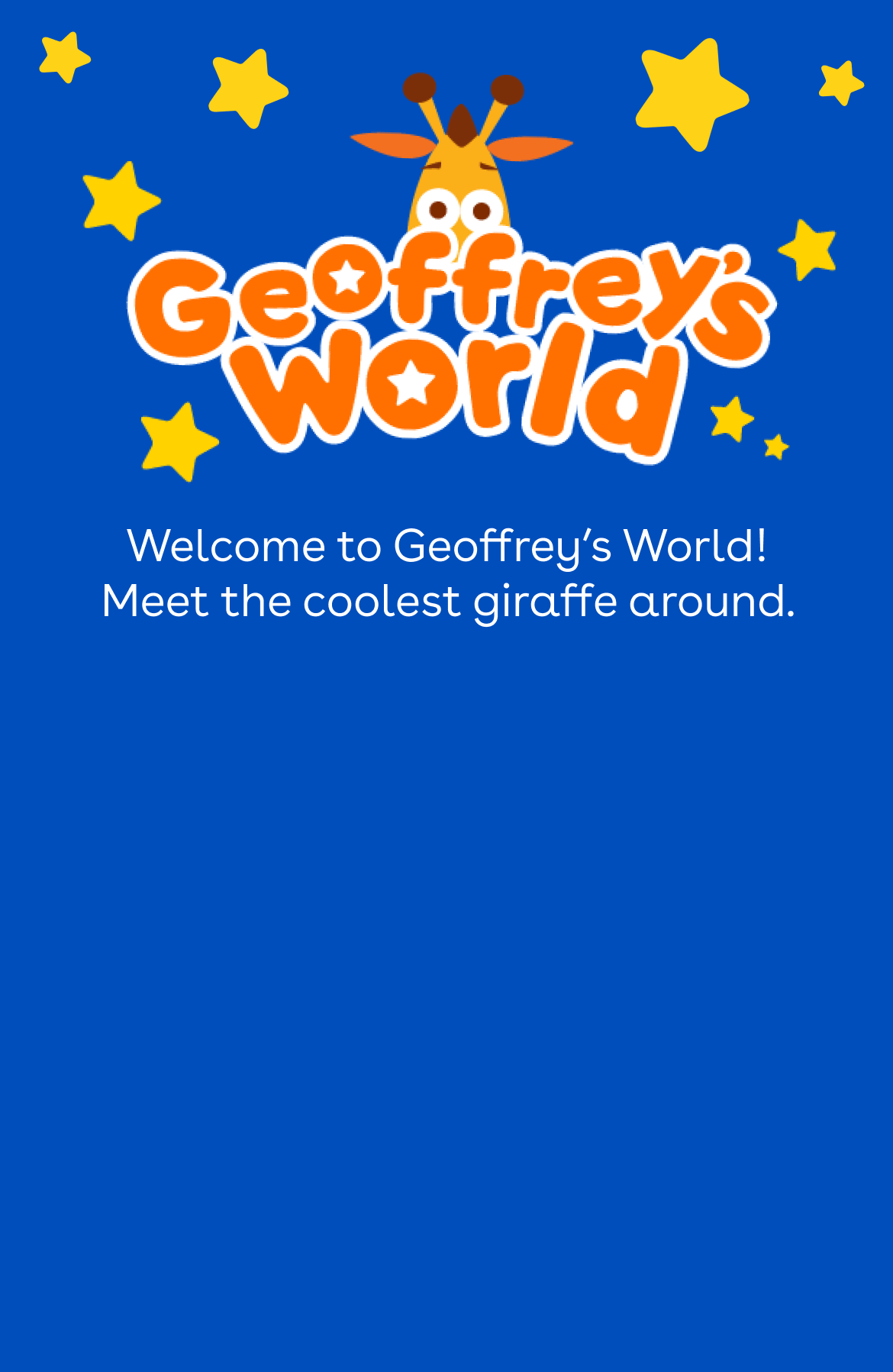 Geoffrey's World logo - Welcomes to Geoffrey's World! Meet the coolest giraffe around.
