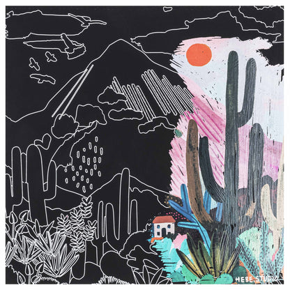 Scratch Art Paper Pad: Joyful Landscapes with colorful desert and mountain designs