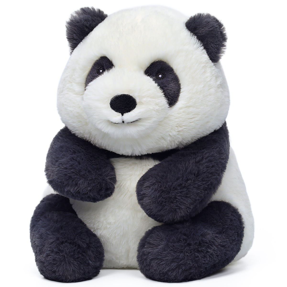 MCHugs Forest Series Smiling Panda Momo 9.8-inch plush toy with black and white coloring and friendly smile