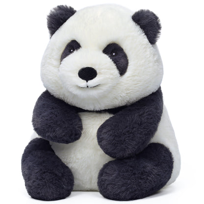 MCHugs Forest Series Smiling Panda Momo 9.8-inch plush toy with black and white coloring and friendly smile