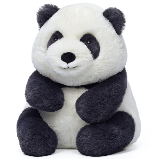 MCHugs Forest Series Smiling Panda Momo 9.8-inch plush toy with black and white coloring and friendly smile