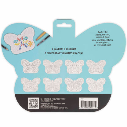 Mixed Media Coloring Pad: Butterfly with 8 butterfly designs and colored markers