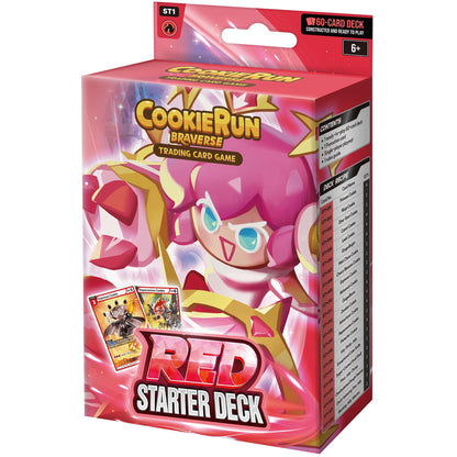 CookieRun Braverse Trading Card Game Red Starter Deck - 60 card TCG set with pink cookie character artwork