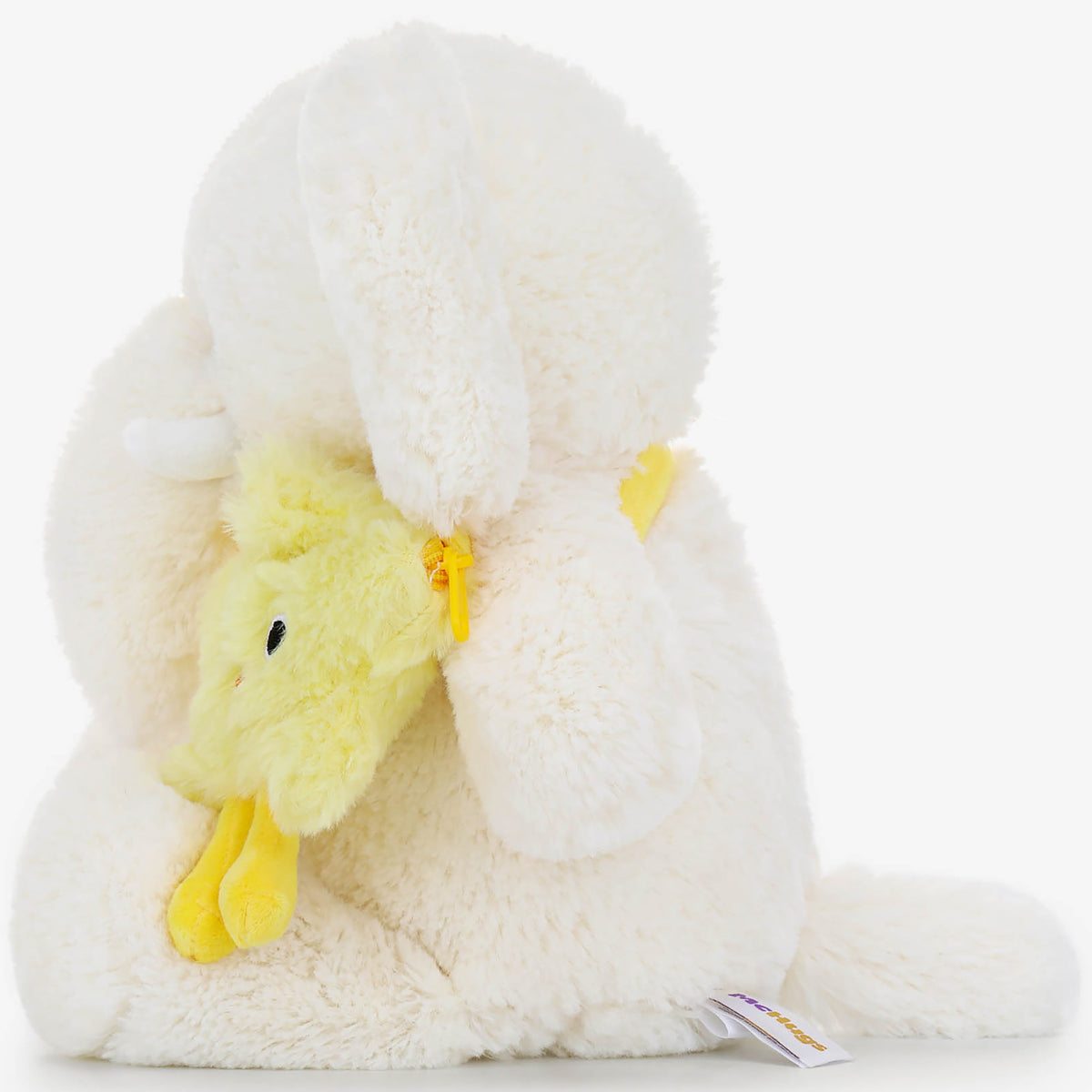 McHugs Ted School Elephant 7-Inch Plush in cream and yellow, hugging a yellow chick toy