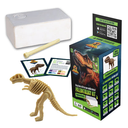 Dino Explorers AR Dinosaur XL & Brick Combo - 10" T-Rex Sound Figure & Dig Kit