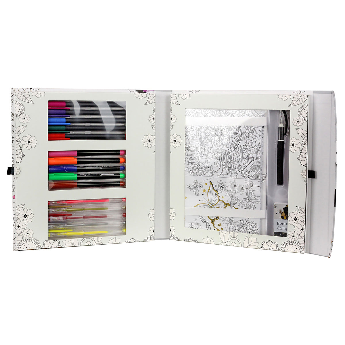 SpiceBox Sketch Plus Color & Gift Card Making Kit with 16 illustrated cards, markers, gel pens, and calligraphy pen d...