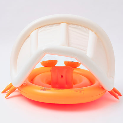 Baby Float Sonny the Sea Creature neon orange with canopy and handles