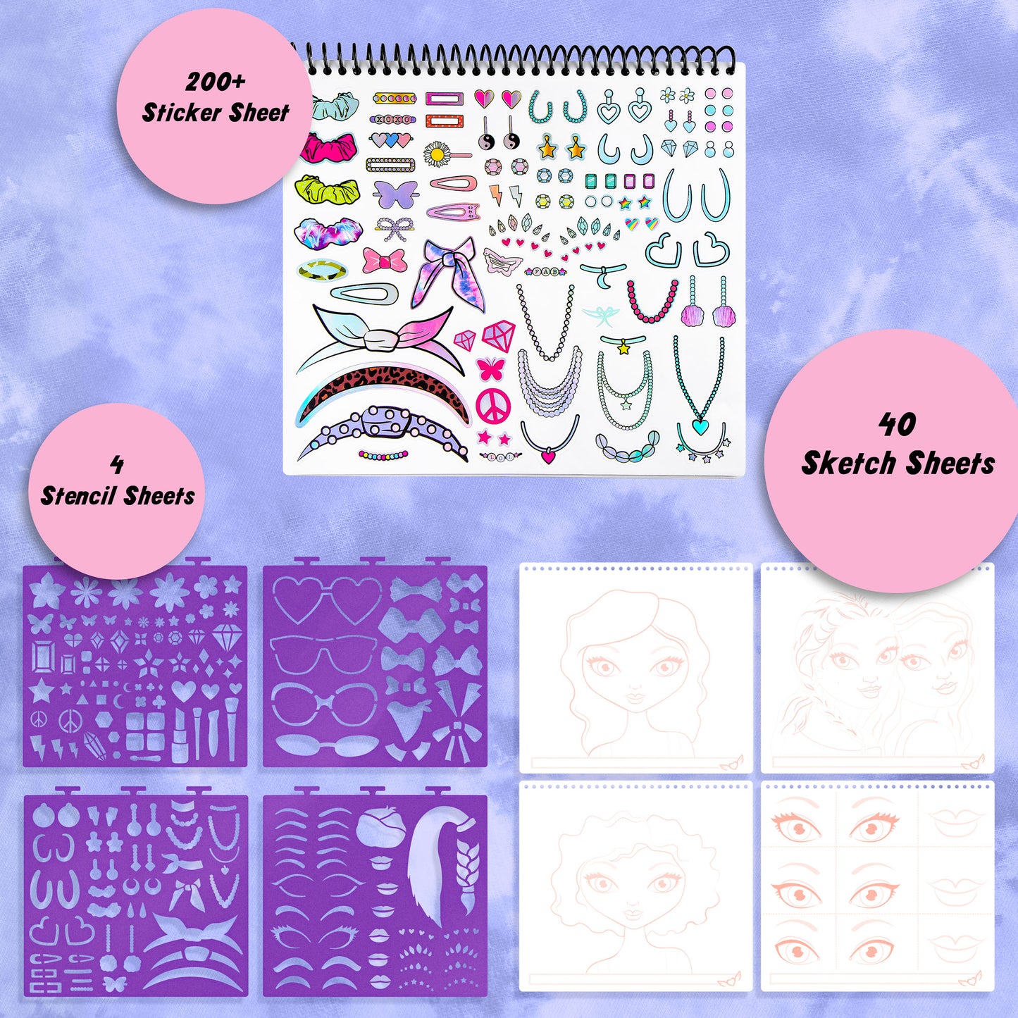 Fashion Design Sketch Portfolio Set - Beauty Guru Makeup Artist Kit