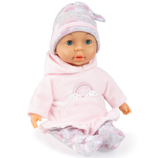 My First Baby Doll 11 inch pink soft body with rainbow design and matching hat