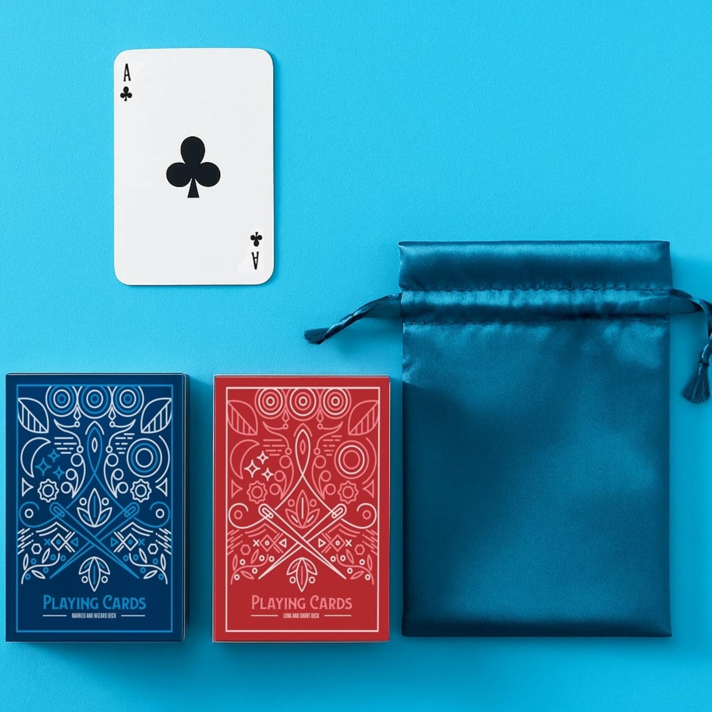 Hinkler Retro Box Card Tricks set with playing cards and teal storage pouch