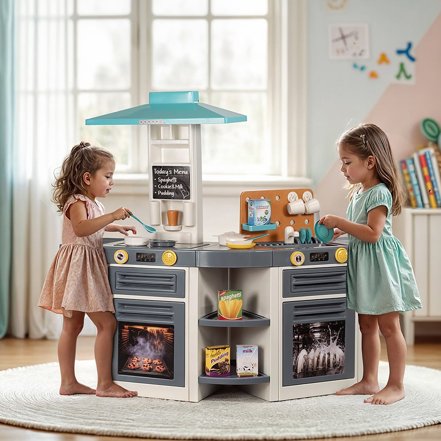 Dolu XL Kitchen Playset - Multicolor 37pc Cooking Center for Kids 3+