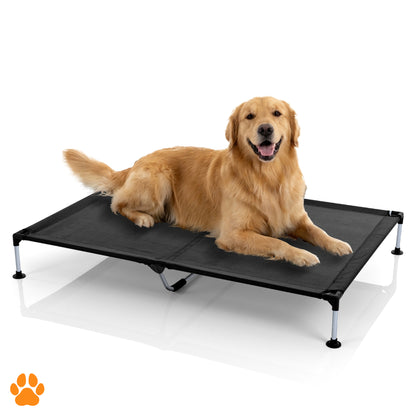 COOLA Pet Bed XLarge black dog lounger with golden retriever resting on it