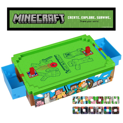 Minecraft Arcade Mini Air Hockey Overworld Game with Green Playing Surface